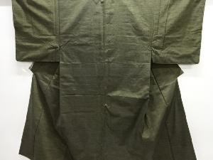 平和屋着物＃男性 和装コート ひげ紬地 生成り色 ロング丈 正絹 逸品